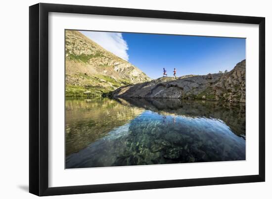 Mayan Smith-Gobat & Ben Rueck Go For High Elevation Trail Run, Backcountry Of Above Marble, CO-Dan Holz-Framed Photographic Print