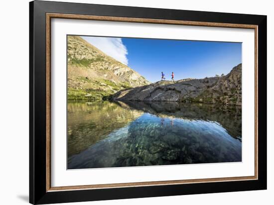 Mayan Smith-Gobat & Ben Rueck Go For High Elevation Trail Run, Backcountry Of Above Marble, CO-Dan Holz-Framed Photographic Print