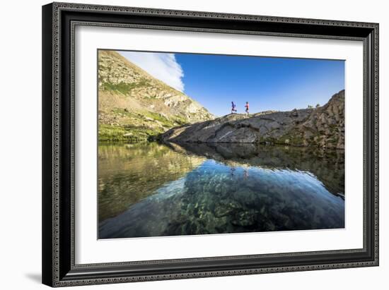 Mayan Smith-Gobat & Ben Rueck Go For High Elevation Trail Run, Backcountry Of Above Marble, CO-Dan Holz-Framed Photographic Print