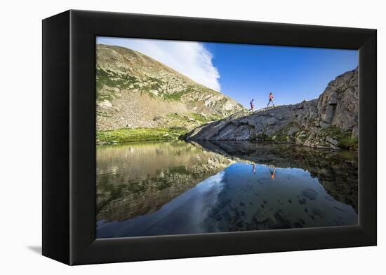 Mayan Smith-Gobat & Ben Rueck Go For High Elevation Trail Run, Backcountry Of Above Marble, CO-Dan Holz-Framed Premier Image Canvas