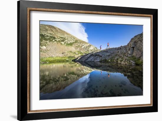 Mayan Smith-Gobat & Ben Rueck Go For High Elevation Trail Run, Backcountry Of Above Marble, CO-Dan Holz-Framed Photographic Print