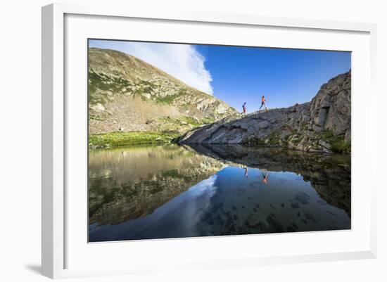 Mayan Smith-Gobat & Ben Rueck Go For High Elevation Trail Run, Backcountry Of Above Marble, CO-Dan Holz-Framed Photographic Print