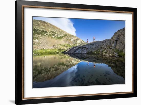 Mayan Smith-Gobat & Ben Rueck Go For High Elevation Trail Run, Backcountry Of Above Marble, CO-Dan Holz-Framed Photographic Print