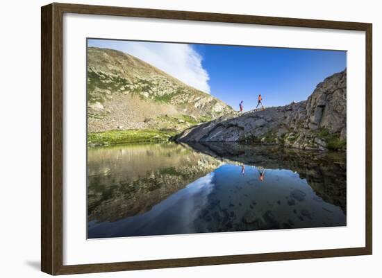 Mayan Smith-Gobat & Ben Rueck Go For High Elevation Trail Run, Backcountry Of Above Marble, CO-Dan Holz-Framed Photographic Print