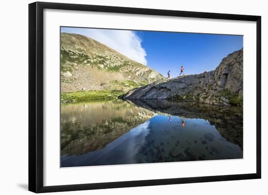 Mayan Smith-Gobat & Ben Rueck Go For High Elevation Trail Run, Backcountry Of Above Marble, CO-Dan Holz-Framed Photographic Print