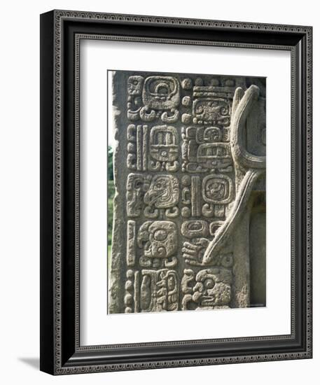 Mayan Stela J, Dating from 756 AD, Quirigua, Unesco World Heritage Site, Guatemala, Central America-Christopher Rennie-Framed Photographic Print