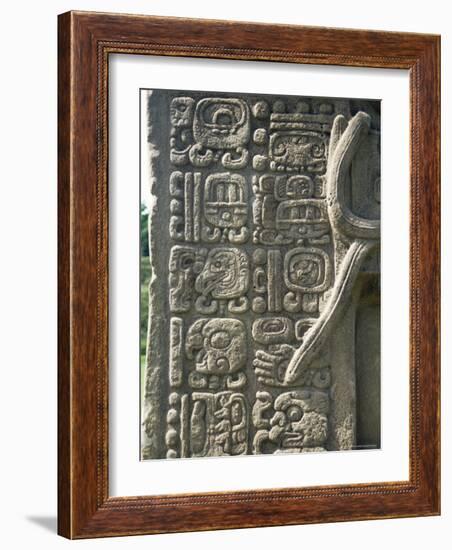 Mayan Stela J, Dating from 756 AD, Quirigua, Unesco World Heritage Site, Guatemala, Central America-Christopher Rennie-Framed Photographic Print