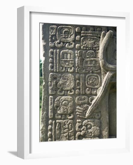 Mayan Stela J, Dating from 756 AD, Quirigua, Unesco World Heritage Site, Guatemala, Central America-Christopher Rennie-Framed Photographic Print