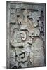 Mayan stone lintel showing a serpent god and priest-Unknown-Mounted Giclee Print