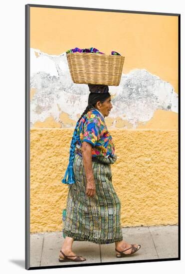 Mayan Woman in Traditional Huipiles (Blouse) and Corte (Skirt), Antigua, Guatemala-Michael DeFreitas-Mounted Photographic Print