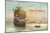 Mayflower and Rowboat-null-Mounted Art Print