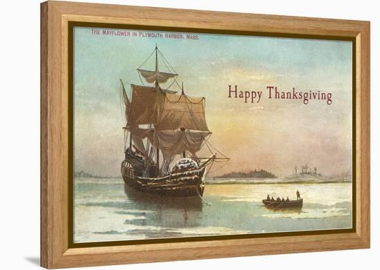 Mayflower and Rowboat-null-Framed Stretched Canvas