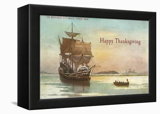 Mayflower and Rowboat-null-Framed Stretched Canvas