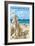 Mayflower Beach - Dennis, Massachusetts - Sand Castle-Lantern Press-Framed Art Print