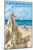 Mayflower Beach - Dennis, Massachusetts - Sand Castle-Lantern Press-Mounted Art Print