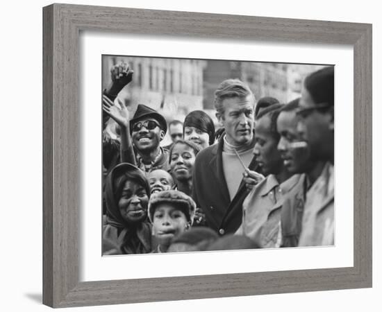 Mayor John Lindsay Touring the City and Talking to Residents-John Dominis-Framed Photographic Print