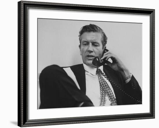 Mayor John V. Lindsay Talking on the Telephone in His Office-John Dominis-Framed Photographic Print