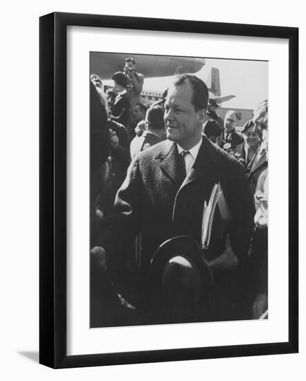 Mayor of West Berlin Willy Brandt Arriving in the Us-null-Framed Photographic Print