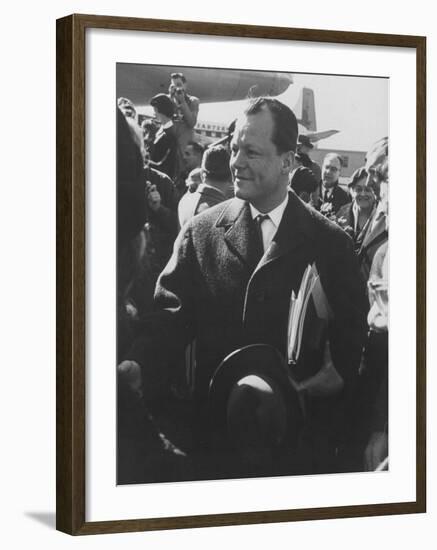 Mayor of West Berlin Willy Brandt Arriving in the Us-null-Framed Photographic Print