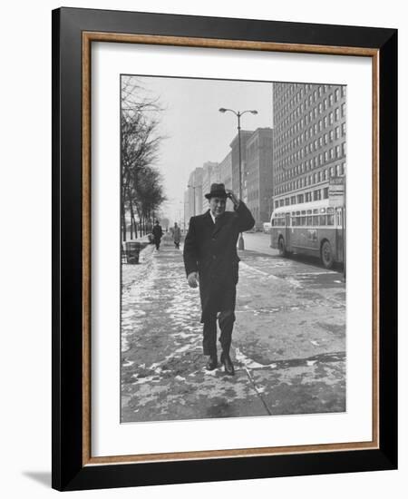 Mayor Richard J. Daley Walking Through the City-Francis Miller-Framed Photographic Print