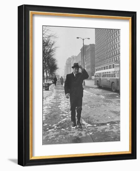 Mayor Richard J. Daley Walking Through the City-Francis Miller-Framed Photographic Print