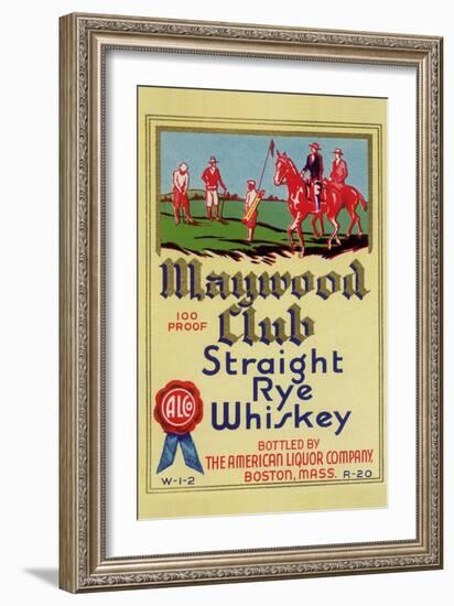 Maywood Club Straight Rye Whiskey-null-Framed Art Print