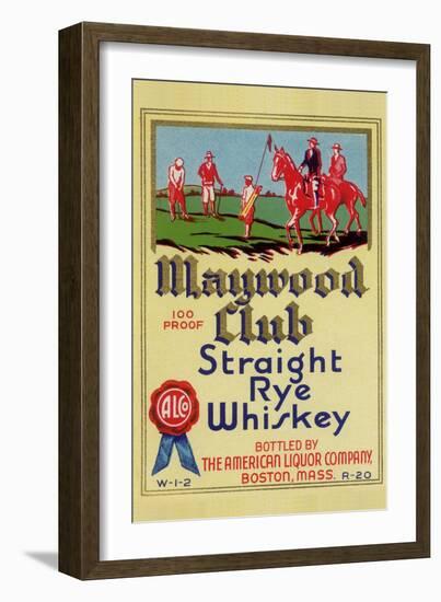 Maywood Club Straight Rye Whiskey-null-Framed Art Print