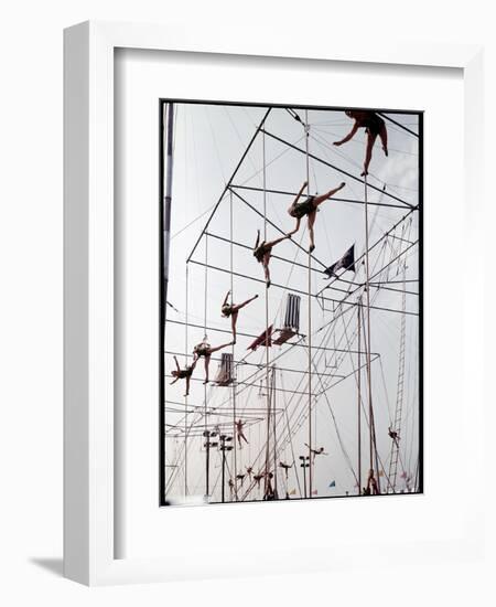 Maze of Ringling Bros. New Outdoor Rigging Supporting Trapezes and Ropes-Frank Scherschel-Framed Photographic Print