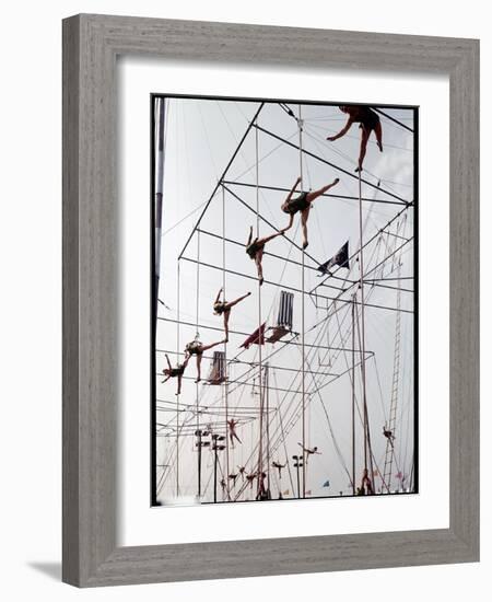 Maze of Ringling Bros. New Outdoor Rigging Supporting Trapezes and Ropes-Frank Scherschel-Framed Photographic Print