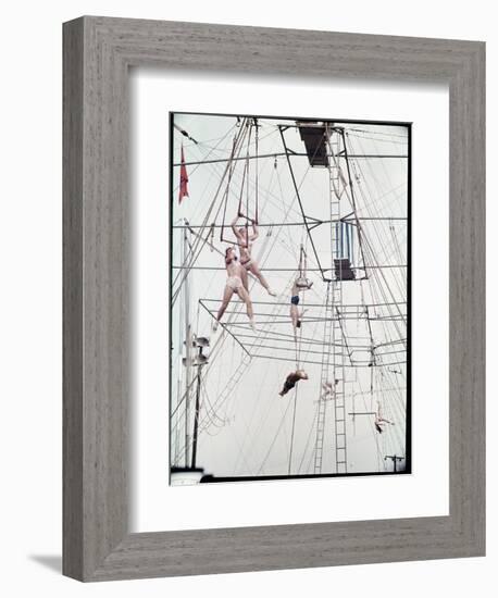 Maze of Ringling Bros. New Outdoor Rigging Supporting Trapezes and Ropes-Frank Scherschel-Framed Photographic Print