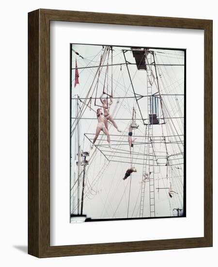 Maze of Ringling Bros. New Outdoor Rigging Supporting Trapezes and Ropes-Frank Scherschel-Framed Photographic Print