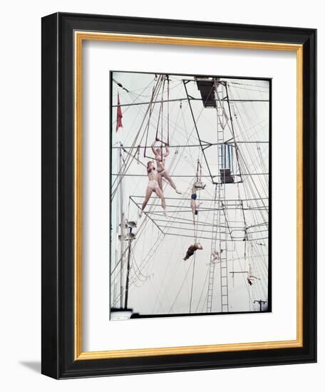 Maze of Ringling Bros. New Outdoor Rigging Supporting Trapezes and Ropes-Frank Scherschel-Framed Photographic Print