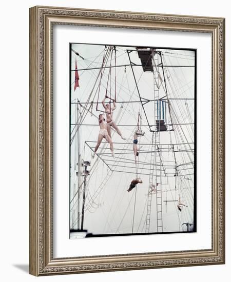 Maze of Ringling Bros. New Outdoor Rigging Supporting Trapezes and Ropes-Frank Scherschel-Framed Photographic Print