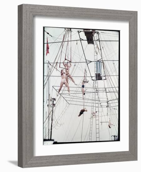 Maze of Ringling Bros. New Outdoor Rigging Supporting Trapezes and Ropes-Frank Scherschel-Framed Photographic Print