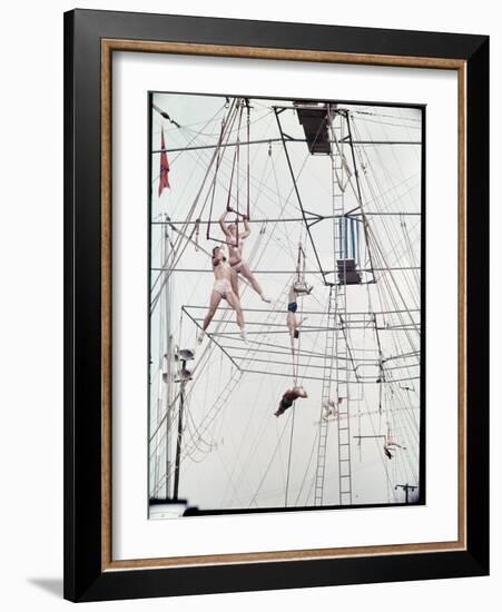 Maze of Ringling Bros. New Outdoor Rigging Supporting Trapezes and Ropes-Frank Scherschel-Framed Photographic Print