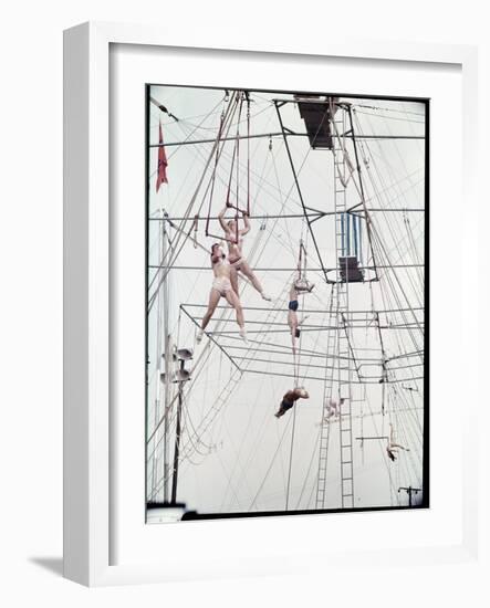 Maze of Ringling Bros. New Outdoor Rigging Supporting Trapezes and Ropes-Frank Scherschel-Framed Photographic Print