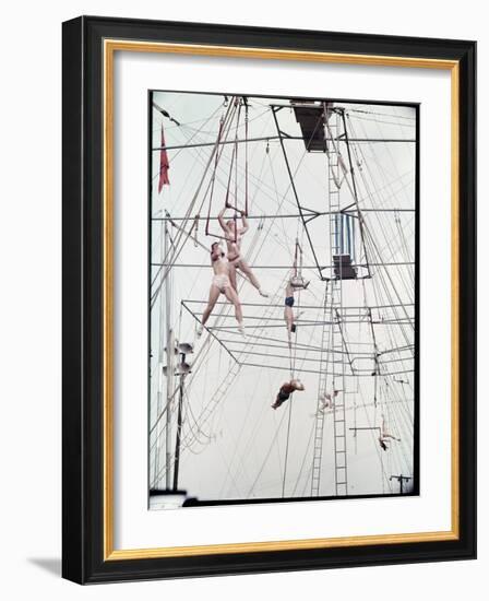 Maze of Ringling Bros. New Outdoor Rigging Supporting Trapezes and Ropes-Frank Scherschel-Framed Photographic Print