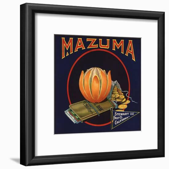Mazuma Brand - California - Citrus Crate Label-Lantern Press-Framed Art Print