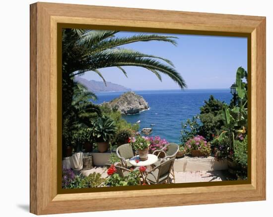 Mazzaro Beach, Taormina, Island of Sicily, Italy, Mediterranean-J Lightfoot-Framed Premier Image Canvas