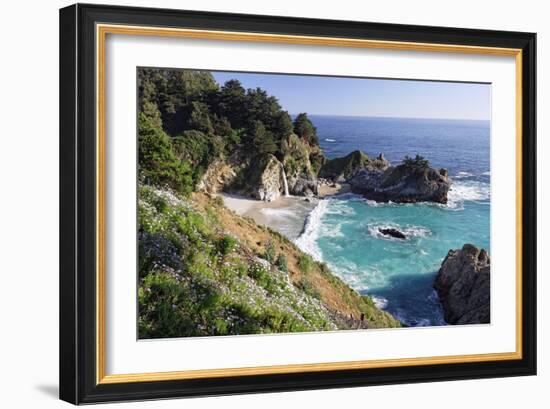 Mc Way Creek Falls, Big Sur, California-George Oze-Framed Photographic Print