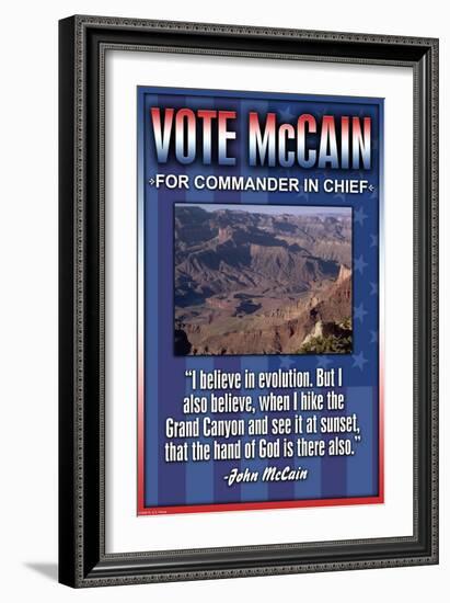 McCain on Evolution-null-Framed Art Print