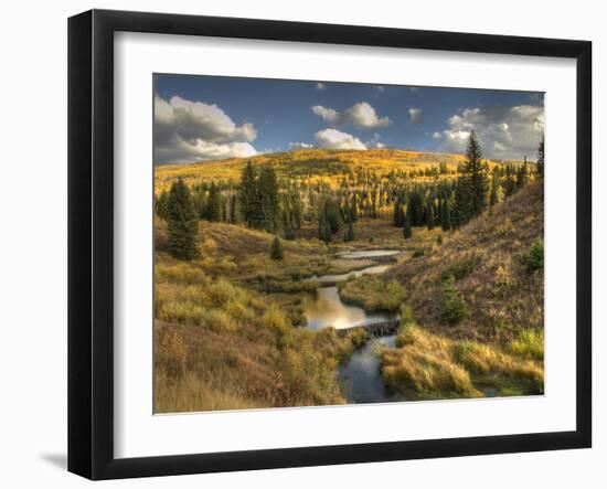 Mcclure Pass at Sunset During the Peak of Fall Colors in Colorado-Kyle Hammons-Framed Photographic Print