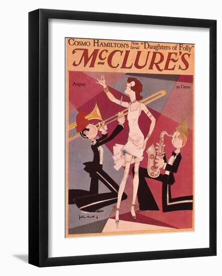 McClures, Trombones Saxophones Instruments Singers Magazine, USA, 1920-null-Framed Giclee Print