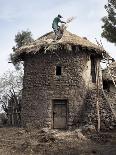 Man Thatches the Roof of His House in the Town of Lalibela, Ethiopia, Africa-Mcconnell Andrew-Photographic Print