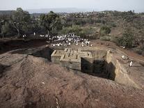 Man Thatches the Roof of His House in the Town of Lalibela, Ethiopia, Africa-Mcconnell Andrew-Photographic Print