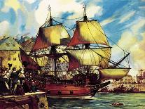 The Mayflower Leaves Plymouth-McConnell-Giclee Print