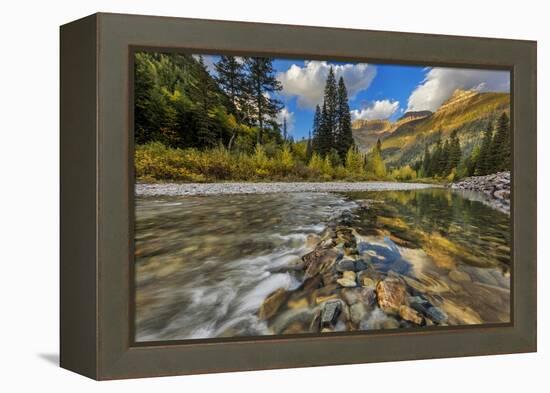 Mcdonald Creek with the Garden Wall in Glacier National Park, Montana, Usa-Chuck Haney-Framed Premier Image Canvas