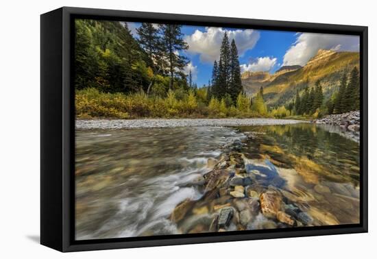 Mcdonald Creek with the Garden Wall in Glacier National Park, Montana, Usa-Chuck Haney-Framed Premier Image Canvas