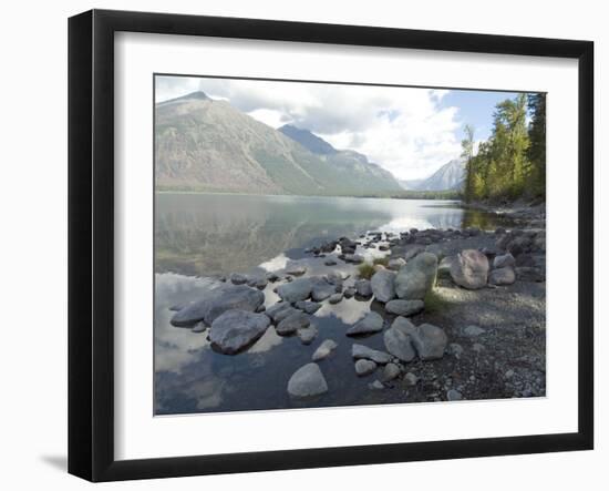 Mcdonald Lake, Glacier National Park, Montana, USA-Ethel Davies-Framed Photographic Print