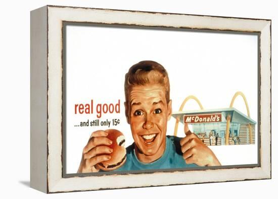 McDonald's Restaurant Advertisement from the 1950's, McDonald's Corp-null-Framed Stretched Canvas